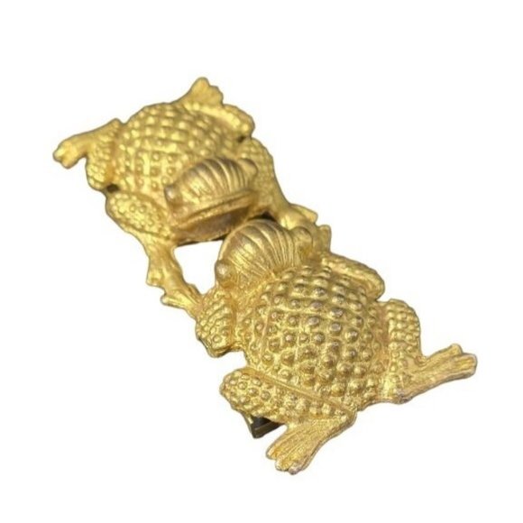 VTG MOD Glam Frog Gold Tone Statement Belt Buckle Great Looking - Picture 2 of 4
